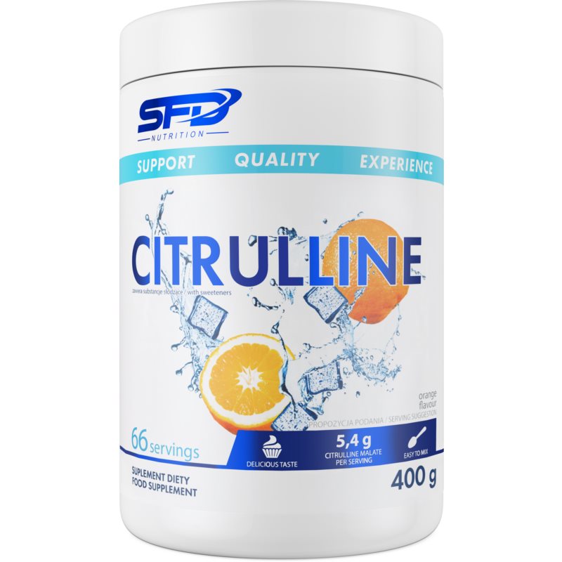 SFD Nutrition Citrulline podpora športového výkonu a regenerácie príchuť Orange 400 g