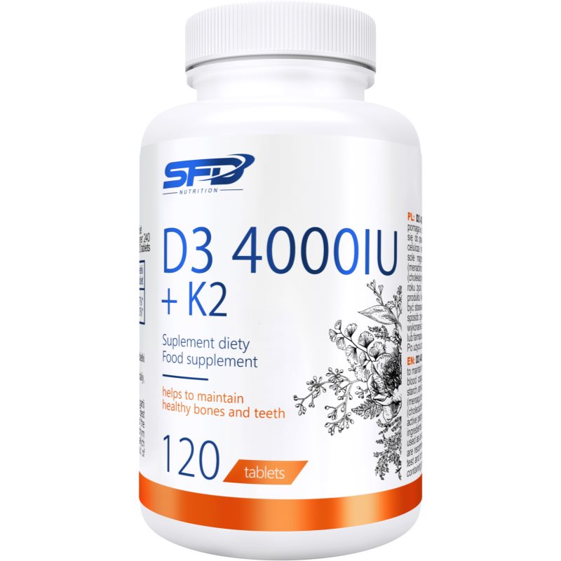 SFD Nutrition D3 4000IU + K2 podpora normálneho stavu kostí a zubov 120 tbl