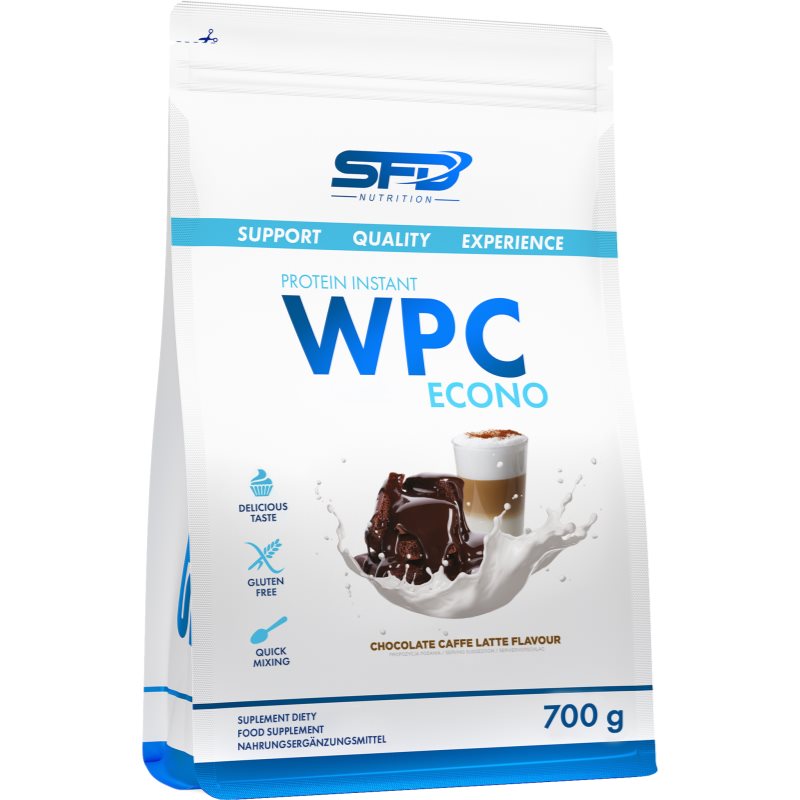 SFD Nutrition WPC Protein Econo srvátkový proteín príchuť Caffe Latte & Chocolate 700 g