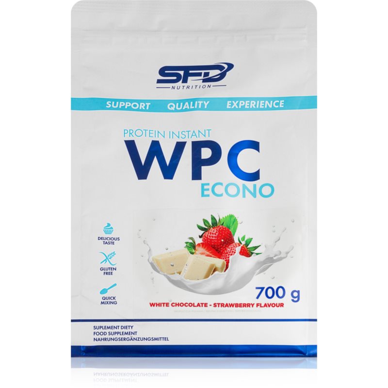 SFD Nutrition WPC Protein Econo srvátkový proteín príchuť White Chocolate Strawberry 700 g