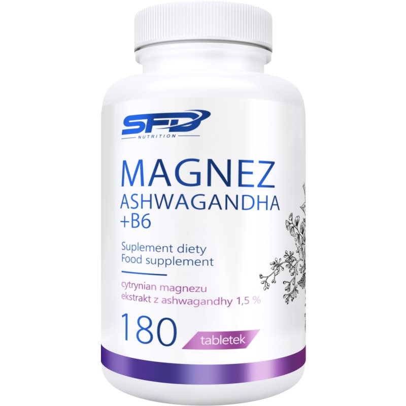 SFD Nutrition Magnesium + Ashwagandha + B6 podpora psychickej pohody 180 tbl