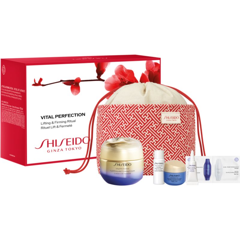 Shiseido vital perfection uplifting and firming cream pouch set ajándékszett (a vonalak kisimítására)
