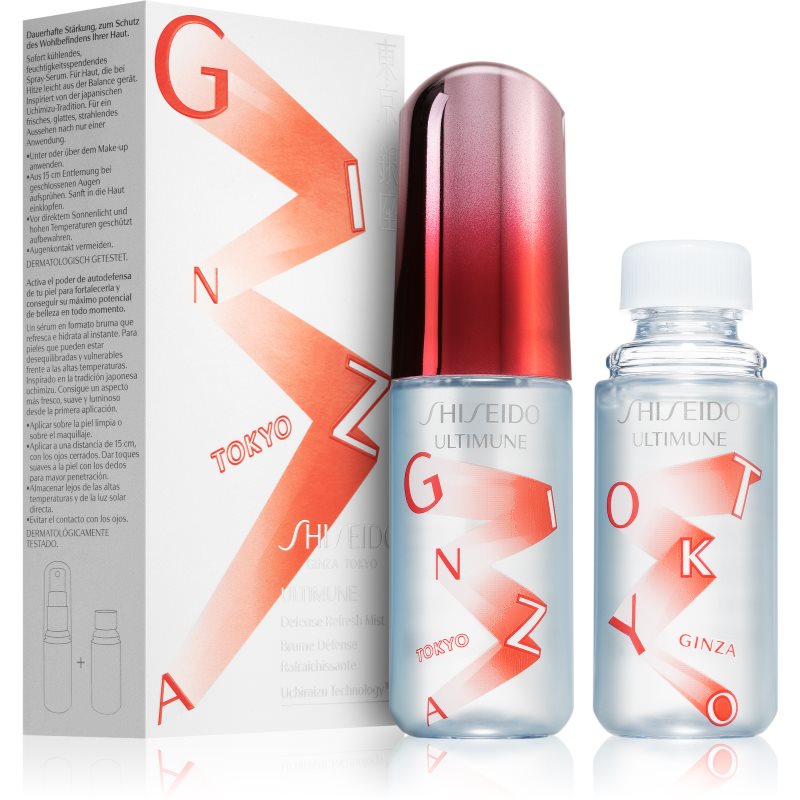 Shiseido Ultimune Defense Refresh Mist ochranná hydratačná hmla + náhradná náplň 2x30 ml