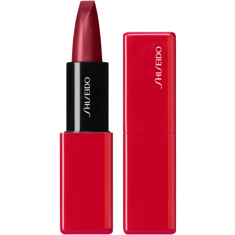 Shiseido Makeup Technosatin gel lipstick selyem rúzs árnyalat 411 Scarlet Cluster 4 g