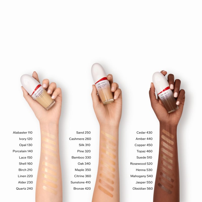 Shiseido Revitalessence Skin Glow Foundation light illuminating foundation SPF 30 shade Mahogany 30 ml