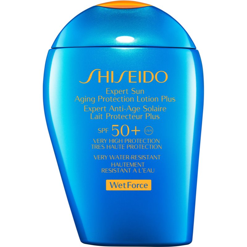 

Shiseido Sun Care Expert Sun Aging Protection Lotion Plus WetForce молочко для засмаги для шкіри обличчя та тіла SPF 50