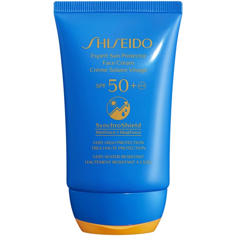 Shiseido Sun Care Expert Sun Protector Face Cream vandeniui atsparus apsaugos nuo saulės veido kremas SPF 50+ 50 ml