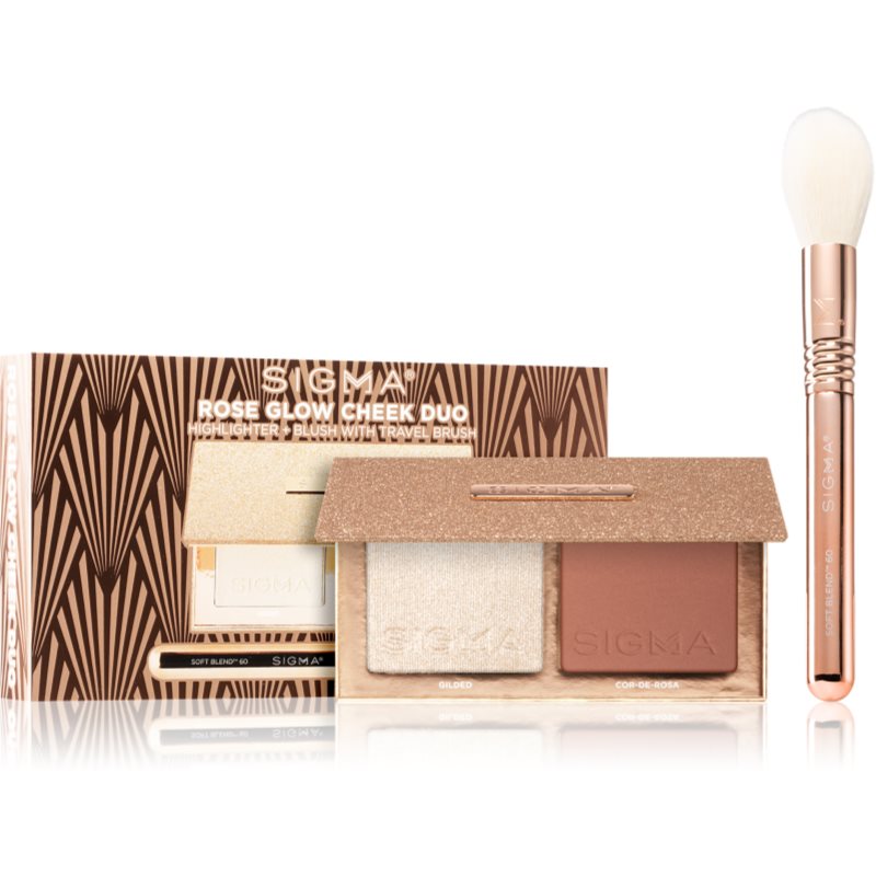 

Sigma Beauty Rendezvous Rose Glow Cheek Duo рум'яна з хайлайтером (зі щіточкою)