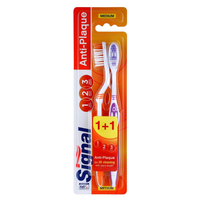 

Signal Anti-Plaque зубні щіточки medium 2 шт