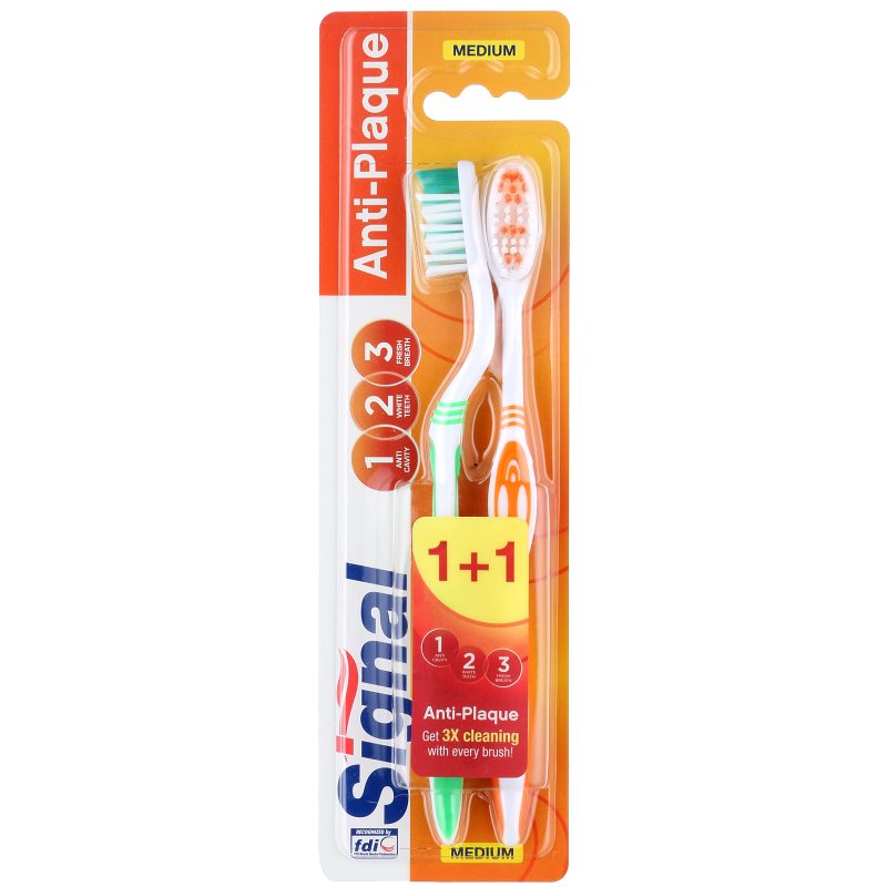 

Signal Anti-Plaque зубні щіточки medium 2 шт