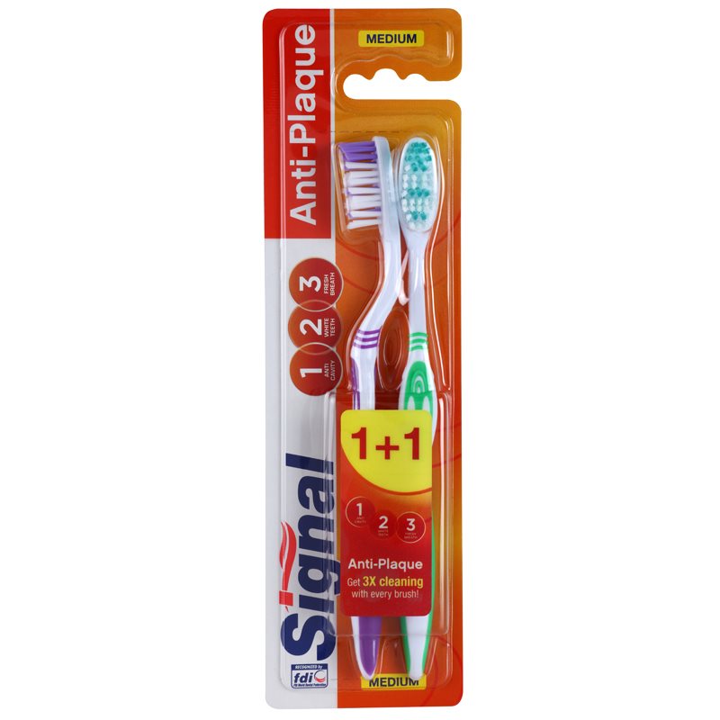 

Signal Anti-Plaque зубні щіточки medium 2 шт
