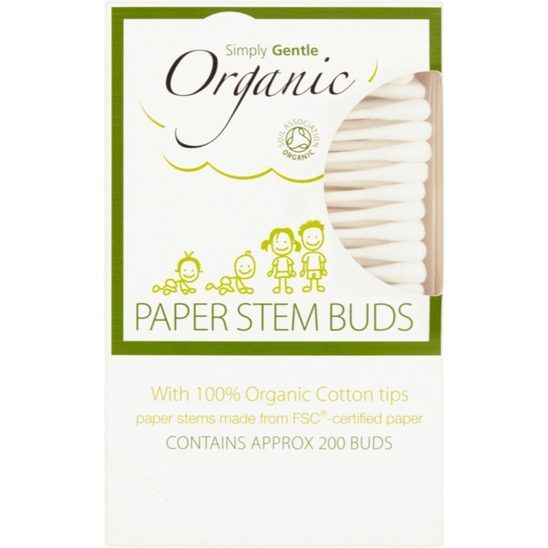 E-shop Simply Gentle Organic Paper Stem Buds vatové tyčinky 200 ks