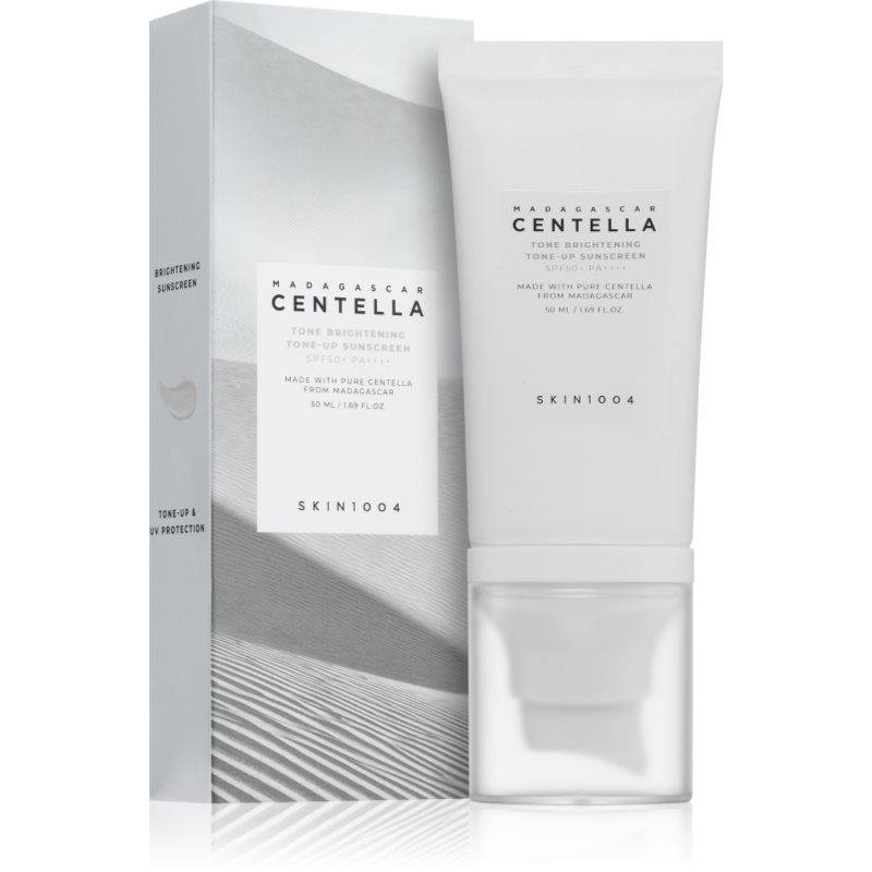 SKIN1004 Madagascar Centella Tone Brightening Tone-Up Sunscreen schützendes getöntes Gesichtsfluid zur Verjüngung der Ge...