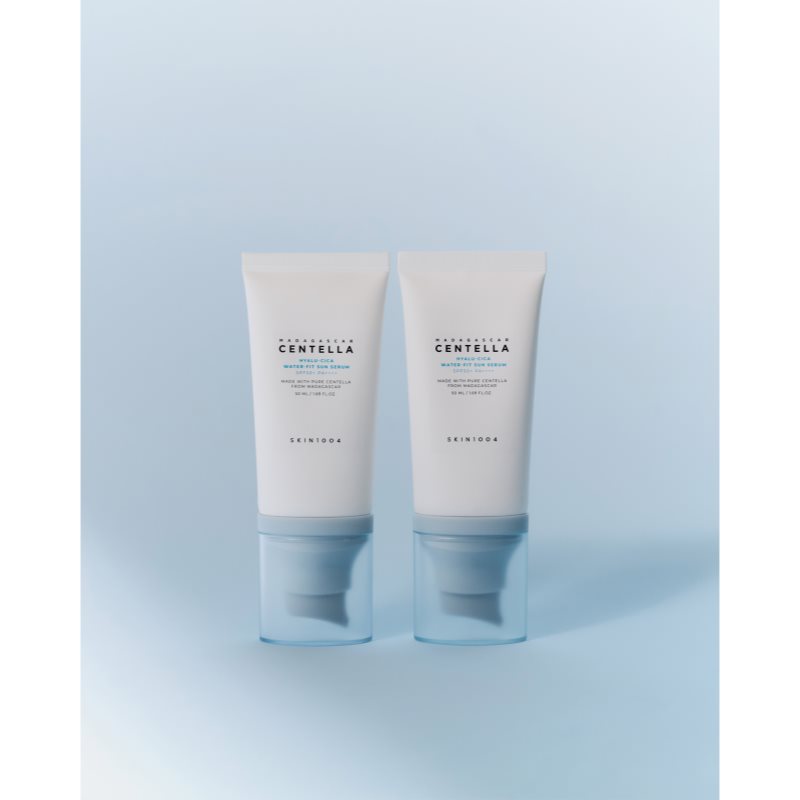 SKIN1004 Madagascar Centella Hyalu-Cica Water-Fit Sun Serum Twin Pack ochranné sérum s hydratačním účinkem DUO BALENÍ (obrázek 3)