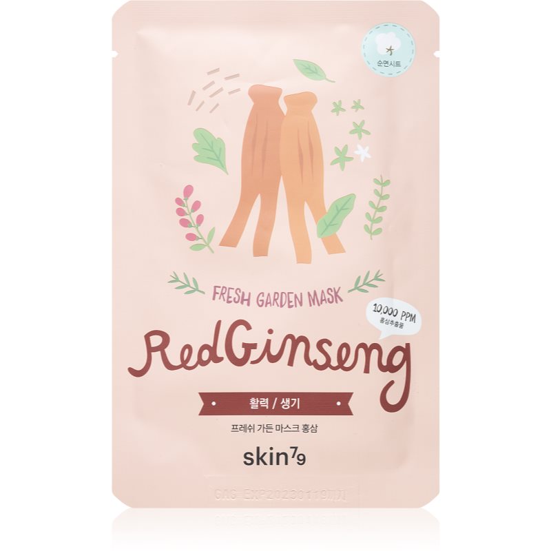 Skin79 Fresh Garden Red Ginseng gaivinamoji tekstilinė veido kaukė su ženšeniu 23 g