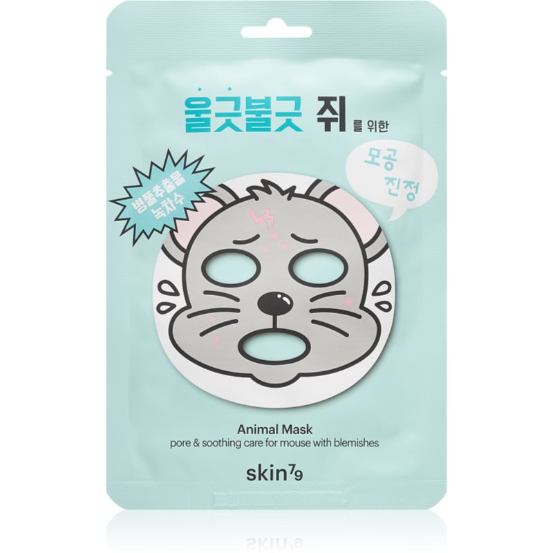 Skin79 Animal For Mouse With Blemishes tekstilinė veido kaukė probleminei, aknės paveiktai odai 23 g