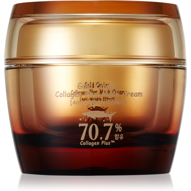 Skinfood Gold Caviar Collagen Plus miego kaukė intensyvaus poveikio atkuriamoji ir odą stangrinamoji priemonė 50 g