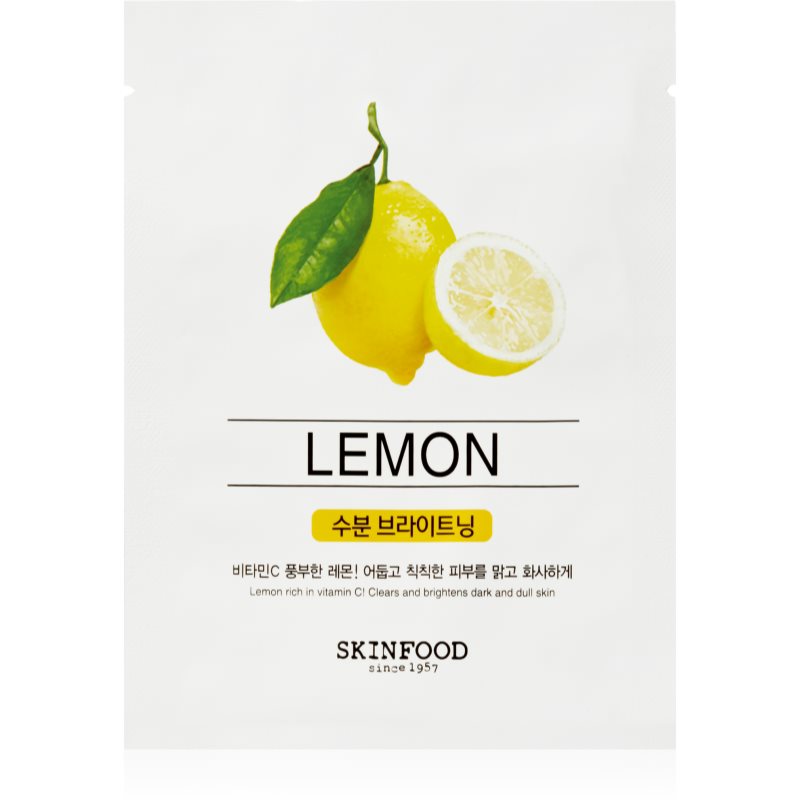 Skinfood Beauty In A Food Lemon skaistinamoji ir gaivinamoji tekstilinė veido kaukė 18 ml