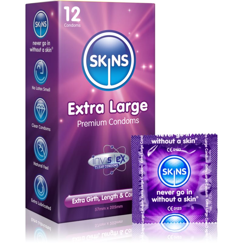 Skins Extra Large Premium Condoms kondomy 12 ks