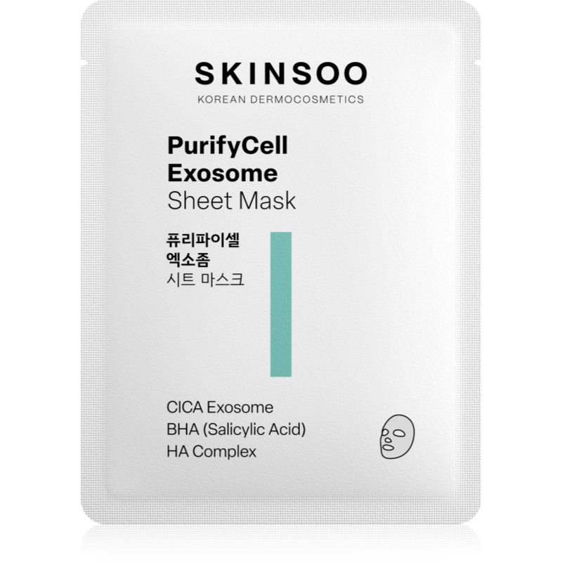 SKINSOO PurifyCell Exosome Sheet Mask upokojujúca plátienková maska 22 g