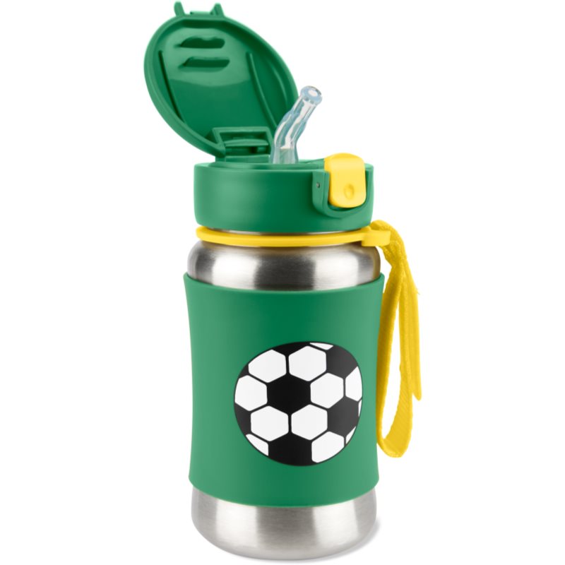 Skip Hop Spark Style Straw Bottle Stainless Steel Water Bottle With Straw Fotbal 12 M+ 350 Ml