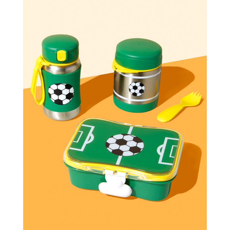 Skip Hop Spark Style Straw Bottle пляшка для води з неіржавної сталі з трубочкою Fotbal 12 M+ 350 мл