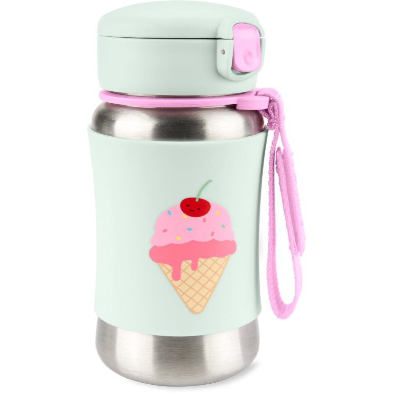 Skip Hop Spark Style Straw Bottle Stainless Steel Water Bottle With Straw Ice Cream 12 M+ 350 Ml