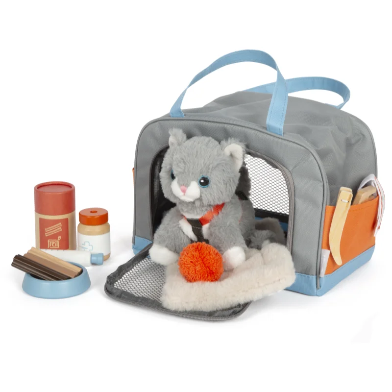 Small foot by Legler Small Foot Plush Cat Care Set Animals Pastel plyšová hračka 2y+ 1 ks