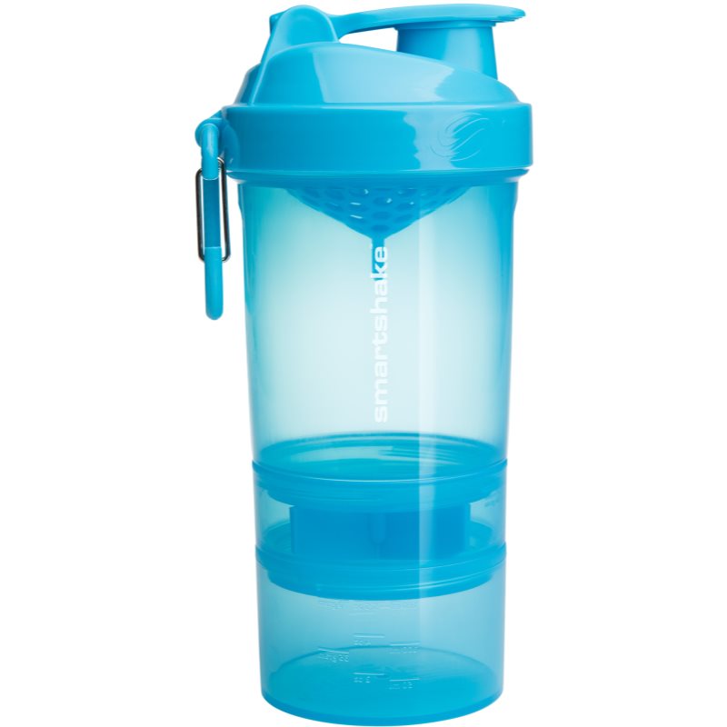 Smartshake Original2GO športni shaker + rezervoar barva Neon Blue 600 ml
