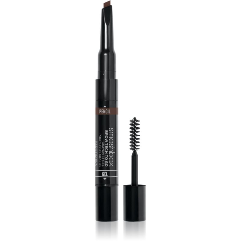 

Smashbox Brow Tech to Go олівець та гель для брів в одному відтінок Dark Brown