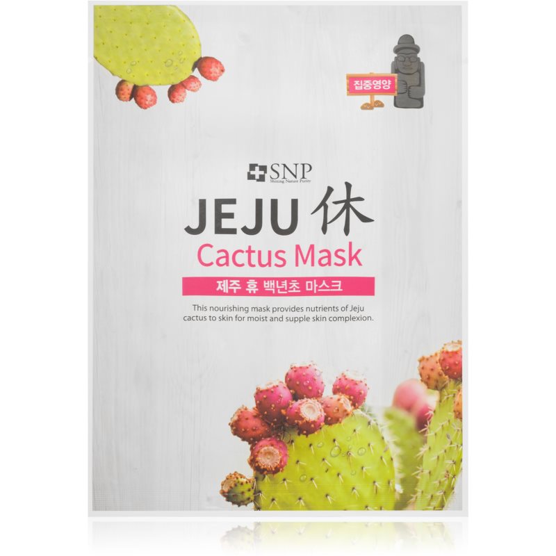 SNP Jeju Cactus drėkinamoji tekstilinė veido kaukė maitinamojo poveikio 22 ml