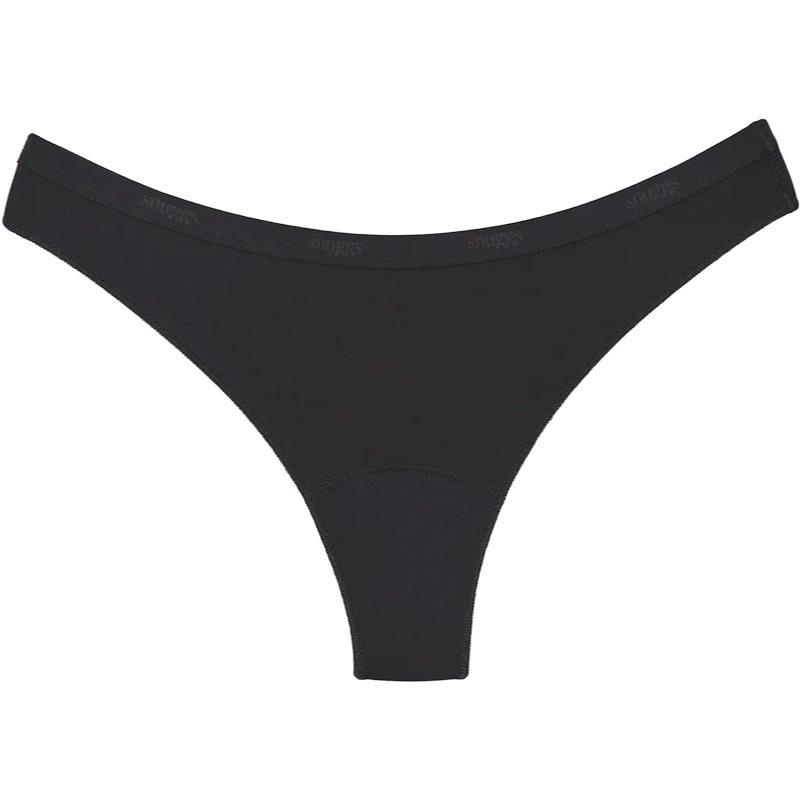 Snuggs Snuggs Period Underwear Brazilian: Light Flow Black υφασμάτινα εσώρουχα περιόδου για αδύναμη έμμηνο ρύση μέγεθος XS Black 1 τμχ