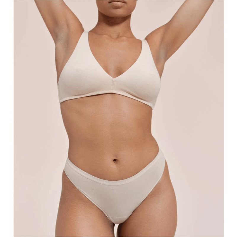 Snuggs Period Underwear Brazilian Light Tencel™ Lyocell Beige тканинні менструальні труси при слабкій менструації розмір S 1 кс