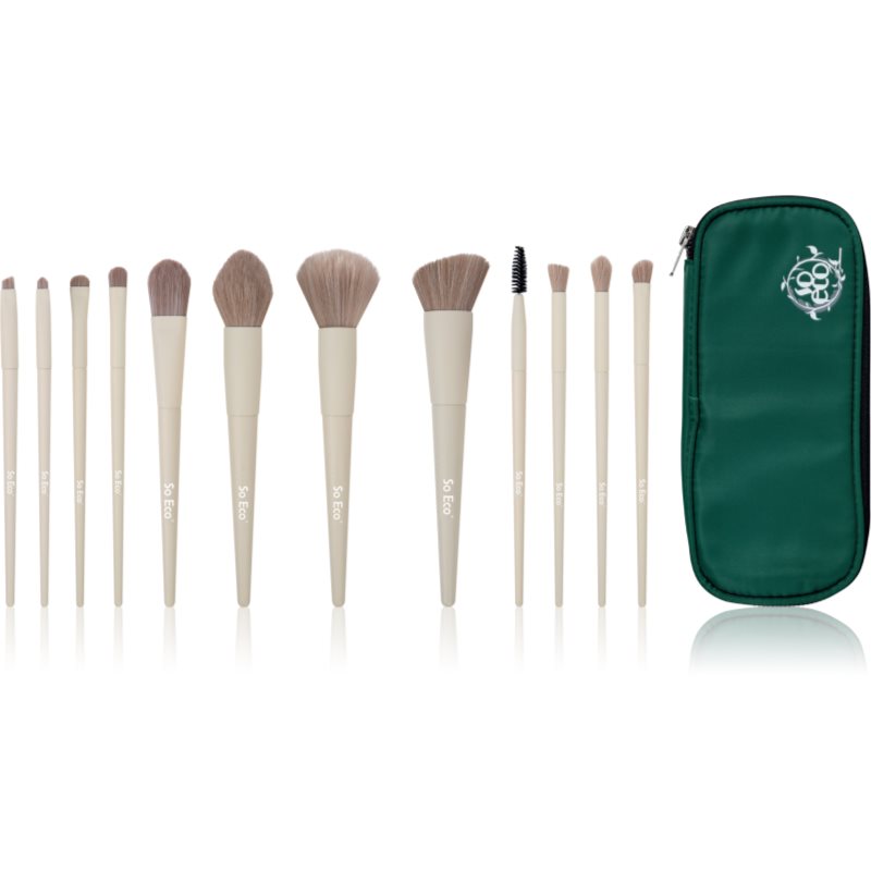 So Eco So Eco Flawless 12 Piece Brush & Bag Set Complexion Sponge Σετ βουρτσών με τσαντάκι