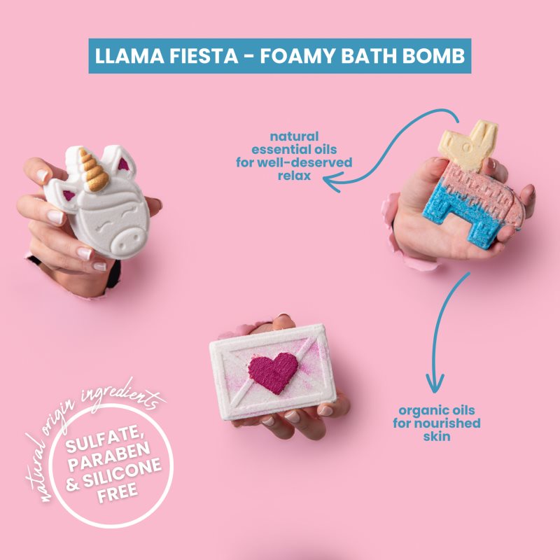 Soaphoria Bath Bomb Llama Fiesta бомбочка для ванни 85 гр