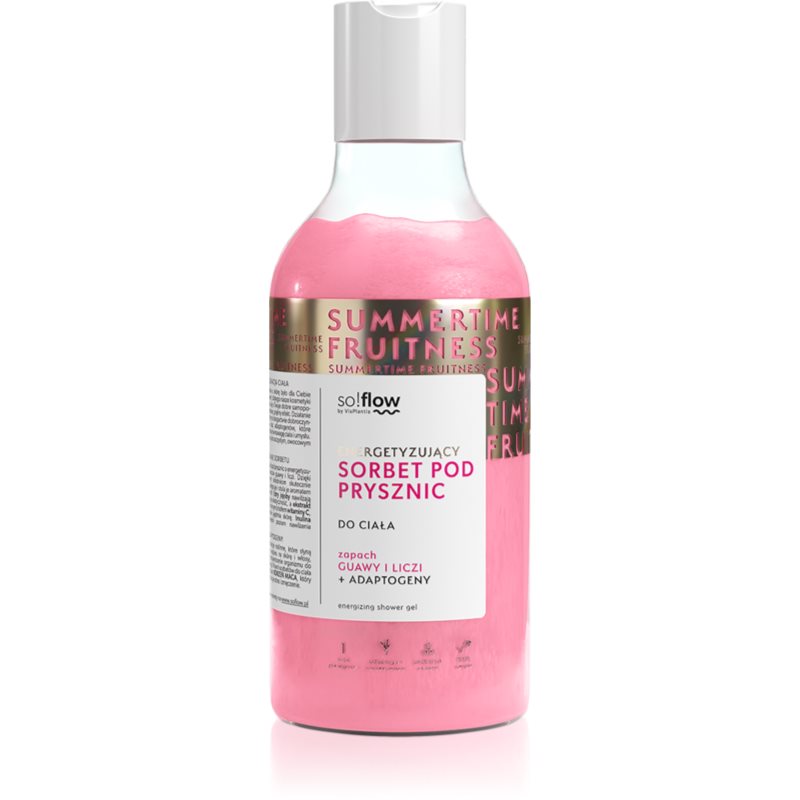 so!flow Energizing hydratační tělový sorbet do sprchy Guava, Lychee 400 ml