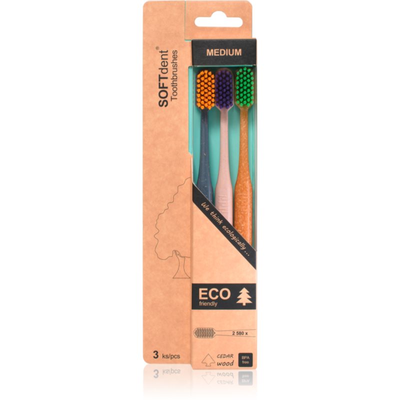 SOFTdent ECO Medium Toothbrush 3 Pc