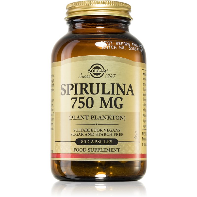 Solgar Spirulina 750 mg přírodní antioxidant 80 cap