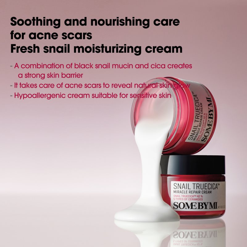 Some By Mi Snail Truecica Miracle Repair Cream zklidňující a hydratační krém 60 g (obrázek 3)