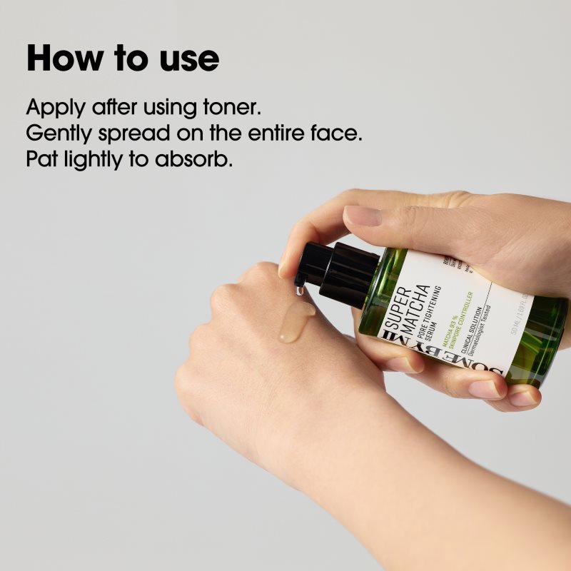 Some By Mi Super Matcha Pore Tightening Serum zklidňující sérum proti lesknutí pleti a rozšířeným pórům 50 ml (obrázek 6)