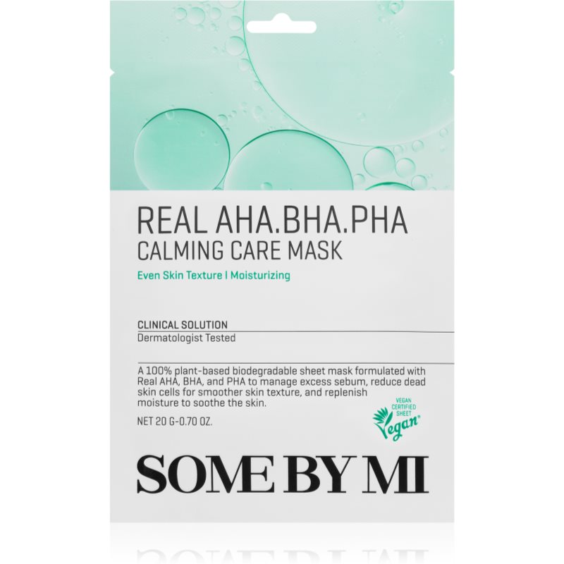 Some By Mi Daily Solution AHA∙BHA∙PHA Calming Care заспокійлива косметична марлева маска для проблемної шкіри 20 гр