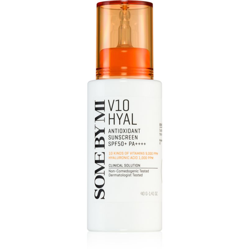 Some By Mi V10 Hyal Antioxidant Sunscreen інтенсивний заспокоюючий та захисний крем SPF 50+ 40 мл