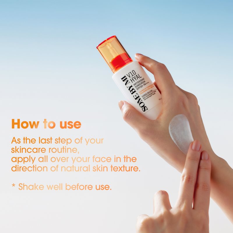 Some By Mi V10 Hyal Antioxidant Sunscreen intenzivní zklidňující a ochranný krém SPF 50+ 40 ml (obrázek 6)