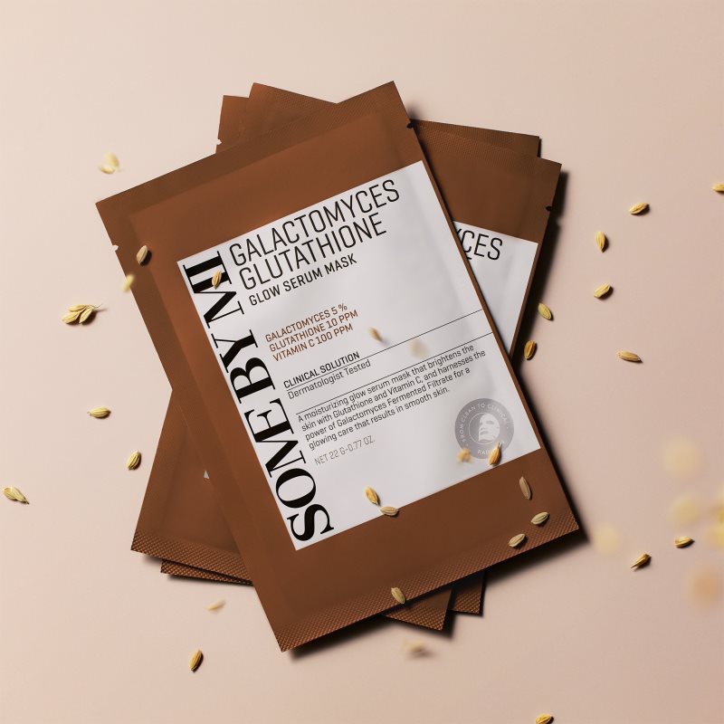 Some By Mi Galactomyces Glutathione Glow Serum Mask освітлювальна косметична марлева маска для чутливої сухої шкіри 22 гр