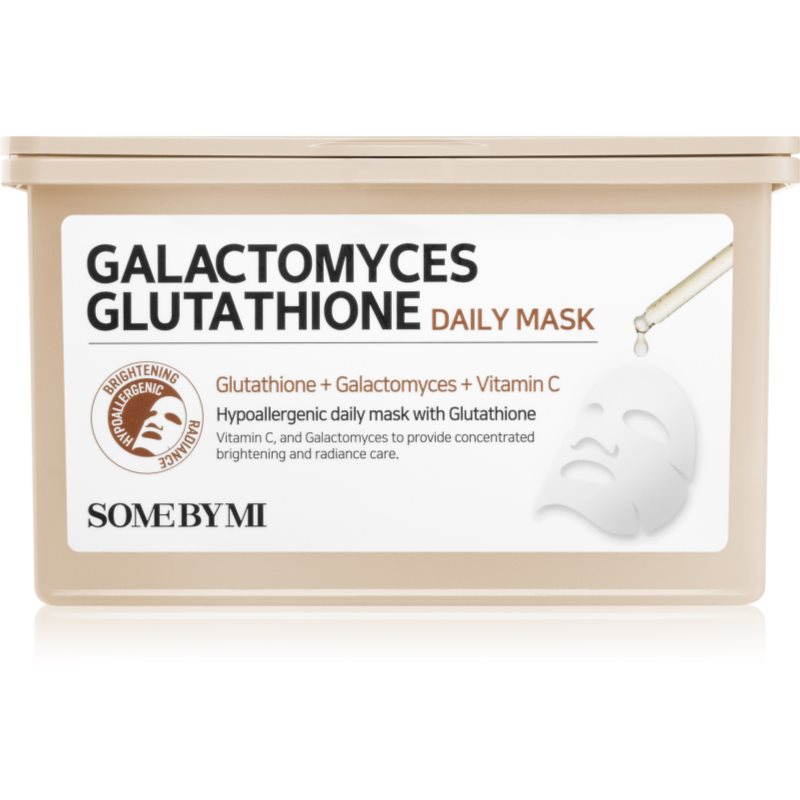 Some By Mi Galactomyces Glutathione Daily Mask Pack Uppljusande arkmask för ansiktet Stort paket 24 st. female