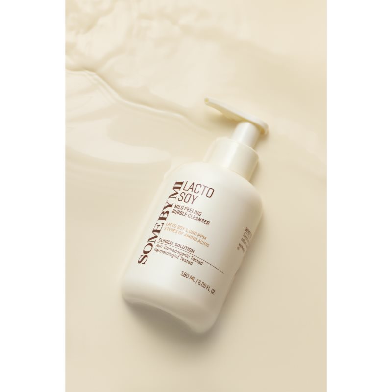 Some By Mi Lacto Soy Mild Bubble Peeling Cleanser Gommage Doux Purifiant Peaux Sensibles 180 Ml