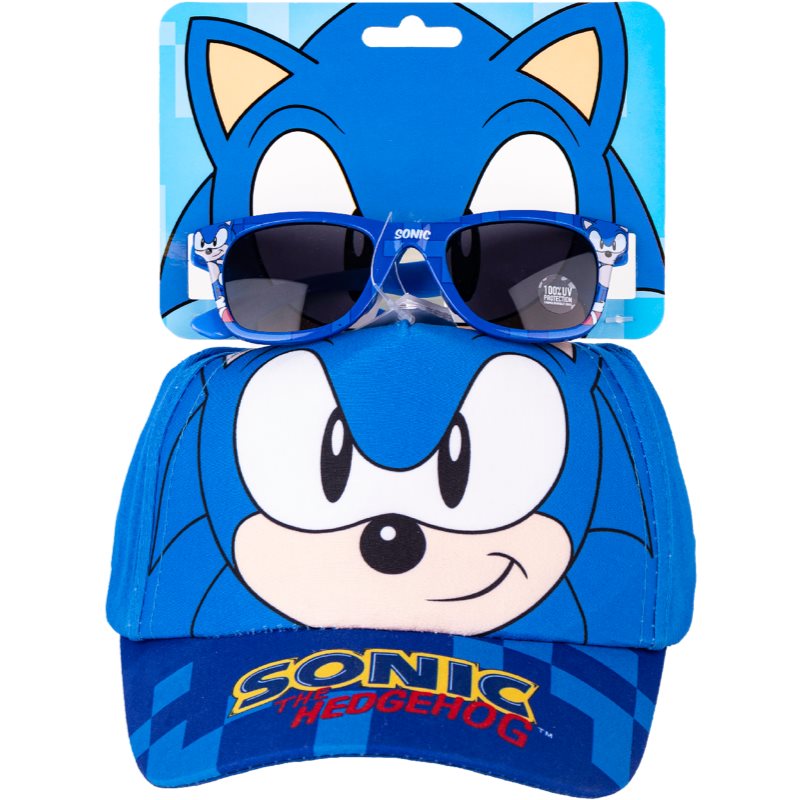 Sonic the Hedgehog Set Cap & Sunglasses szett gyermekeknek 3+ years Size 53 cm 2 db
