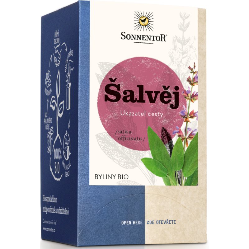 SONNENTOR Šalvěj BIO bylinný čaj dvoukomorový sáček 18x1 g