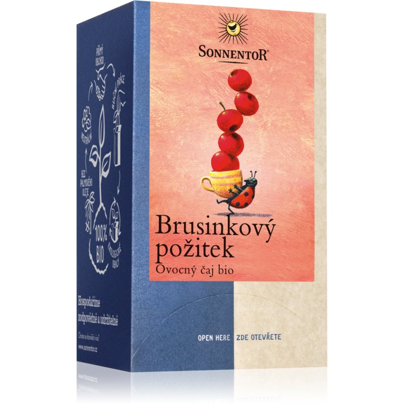 SONNENTOR Brusinkový požitek BIO ovocný čaj dvoukomorový sáček 18x2,8 g