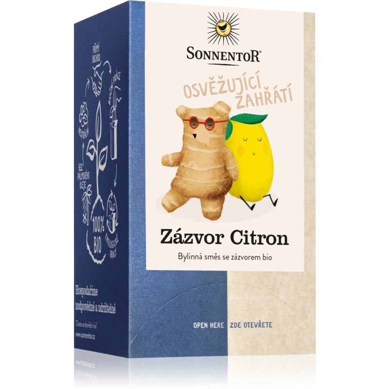 E-shop SONNENTOR Zázvor Citron BIO bylinný čaj dvoukomorový sáček 18x1,8 g